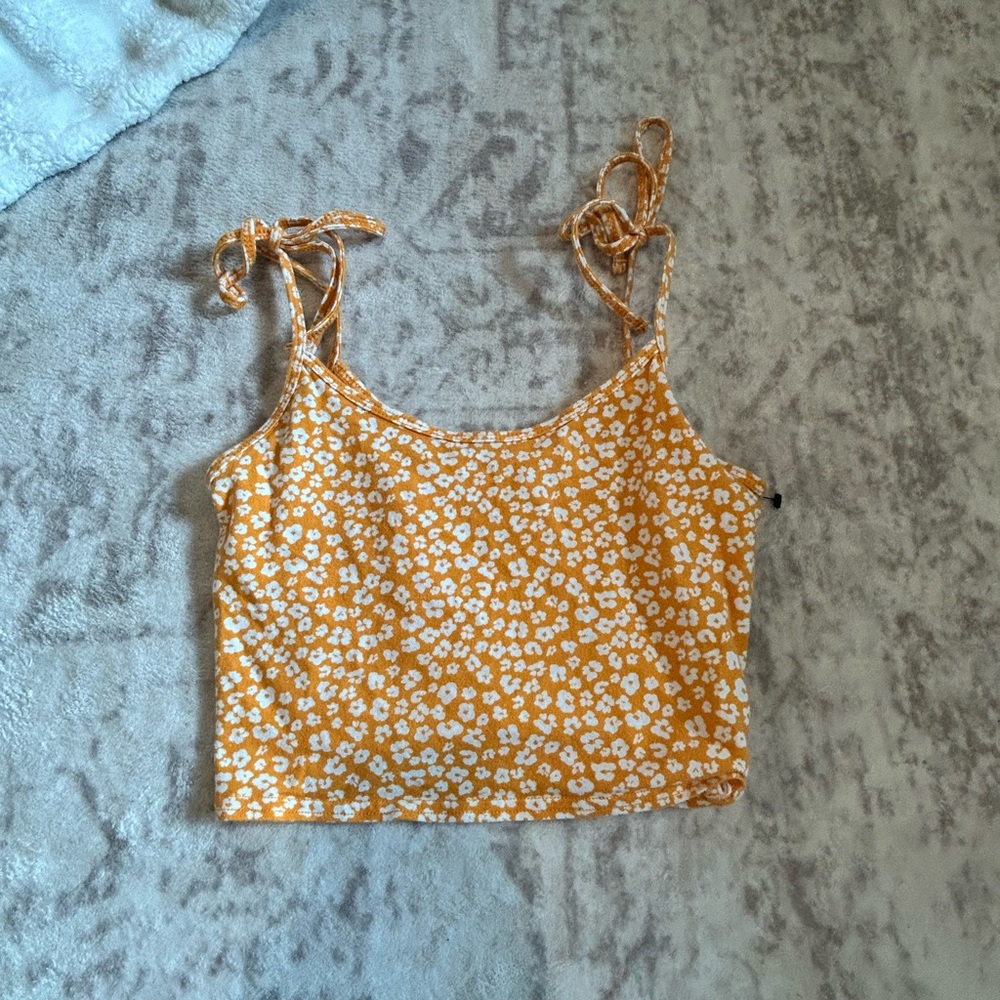 Asics Yellow Floral Tank Top